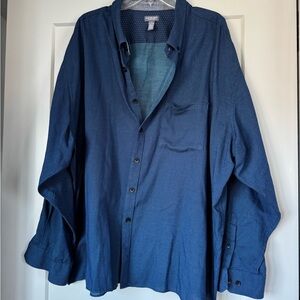 Van Heusen Navy Shirt with Teal Micro Dots